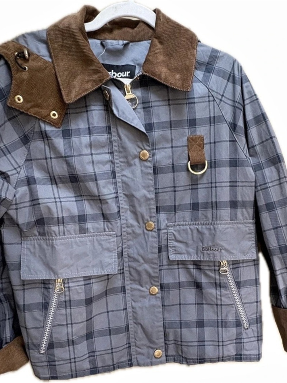 Barbour Carnforth Check Casual Jacket Plaid Gray & Brown